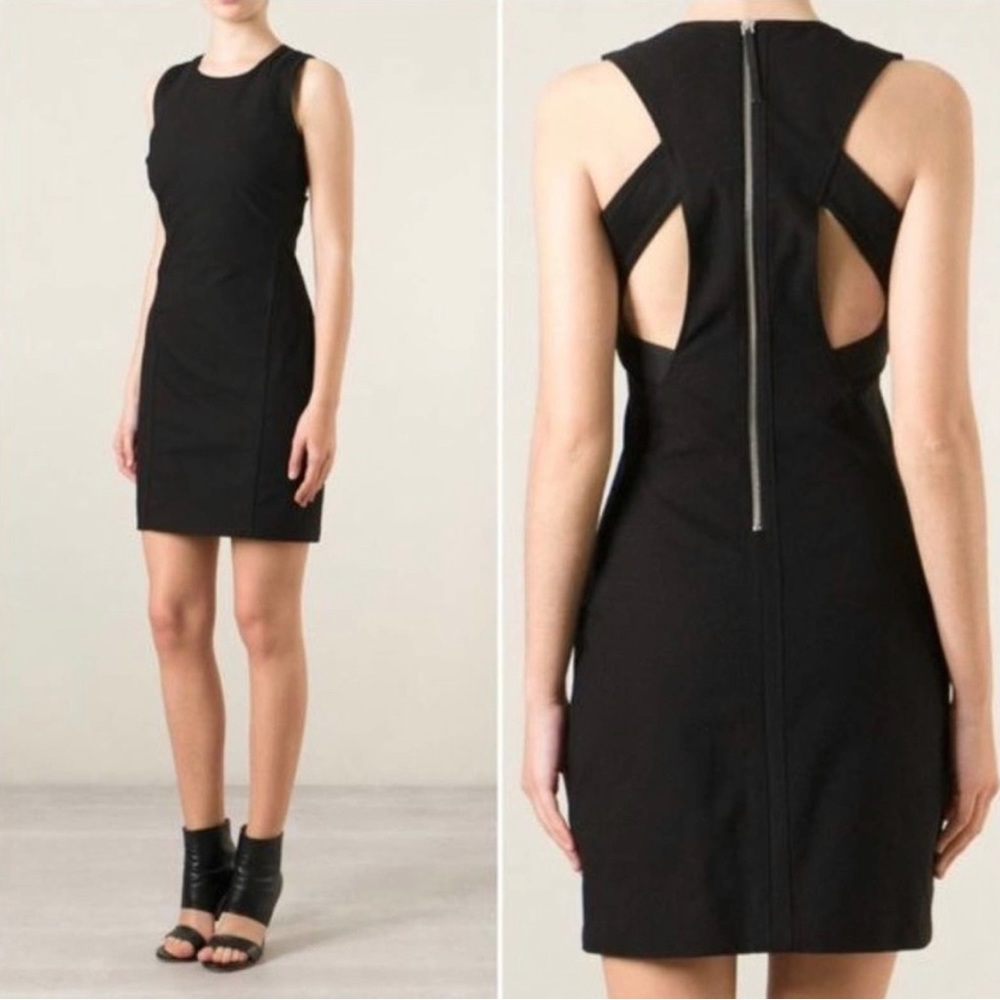 NWT HELMUT LANG - Black Compress Twill Dress Sz 6